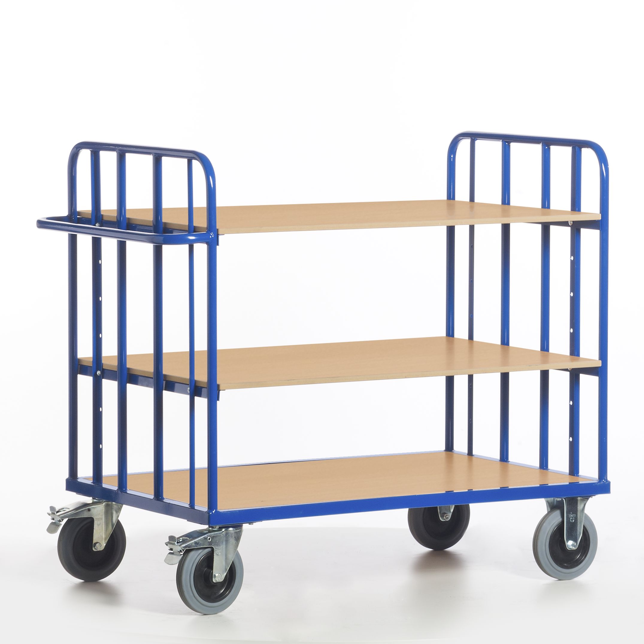 Chariot à étagères en treillis avec plateaux